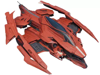 SciFi Starfighter Spaceship Highpoly 3D model