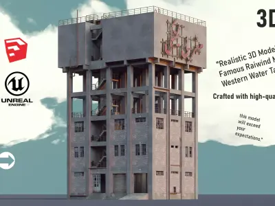 Raiwind Markaz Western Water Tank 3D model