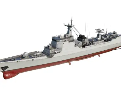 Type052C Chinese Navy Type 052C Destroyer PLAN LvyangII class Low-poly 3D model