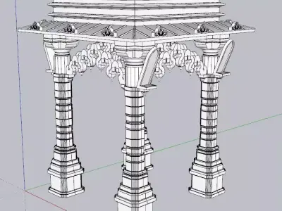 indian jodhpuri stone chatri  Low-poly 3D model