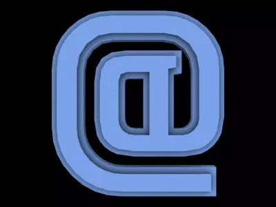 FONT-068 Commercial At Free low-poly 3D model