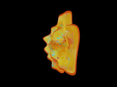 Neon Graffiti Starfish Cartoon HandDrawn Artistry Low-poly 3D model