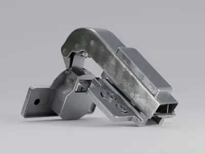 Cabinet Parallel Hydraulic Hinge 90 animated Low-poly 3D model Low-poly 3D model