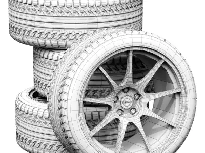 Nissan wheels 3D model