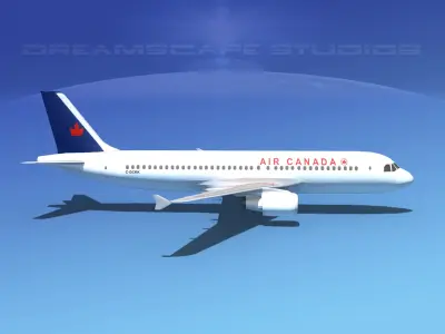 Airbus A320 LP Air Canada 2 Low-poly 3D model