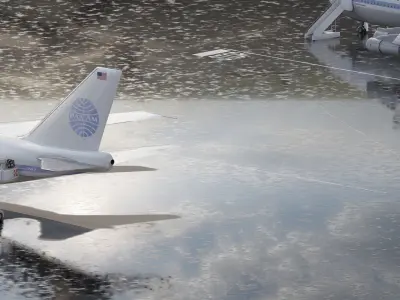 PAN AM 1970 Boeing 707 and 747 3D model