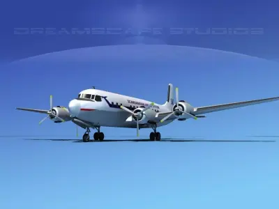 Douglas DC-7B Scandinavian 3D model