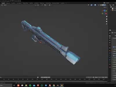 Sci-Fi SubMachine Gun 01 Low Poly Game Ready Asset Low-poly 3D model