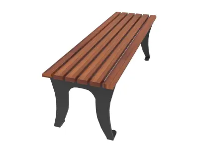 12 Bench Chairs Low-poly 3D model