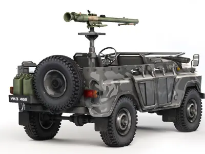 UAZ 469 SPG-9 1980 3D model
