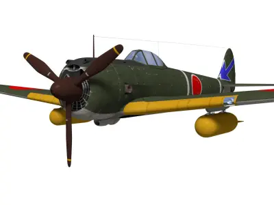 Ki43 Hayabusa type2-kou oscar 3D model