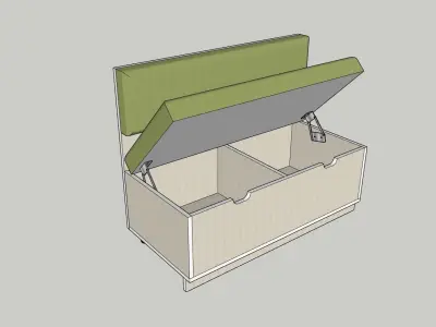 Sofa- bench with cushion 3D model