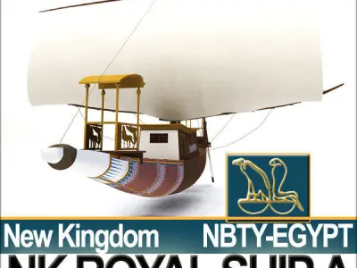 Ancient Egypt Pharaoh Royal Ship New Kingdom 3D model
