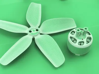 AVATA drone motor 3d model with original props 3D model