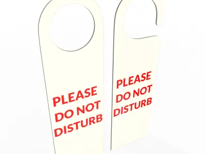 Door Hanger Tag Please Do Not Disturb Low-poly 3D model