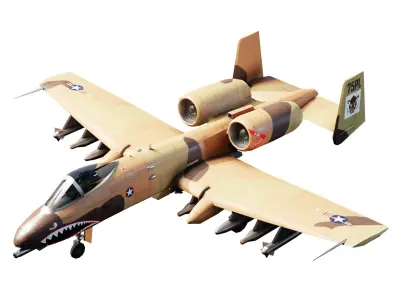 Fairchild Republic A-10 Thunderbolt Low-poly 3D model