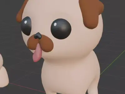 Cute Low Poly Pets Low-poly 3D model