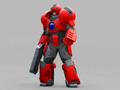 EXOSKELETON SOLDIER TROMOS RIGGED 3D model