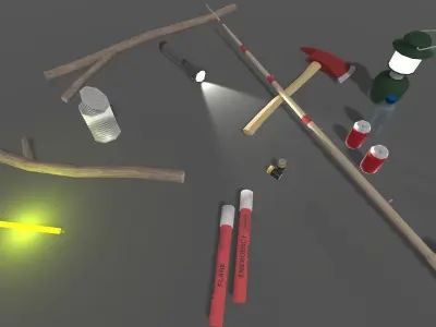 Survival Starter Pack Low-poly 3D model