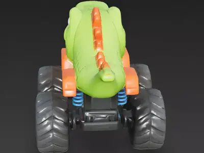 Dino-Drive T-Rex Monster Truck 3D Model Low-poly 3D model
