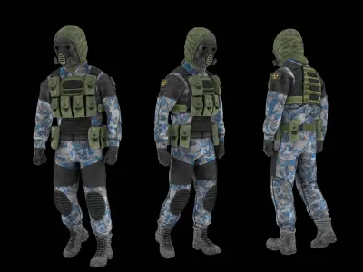Stalker like suit for Dayz n1 Low-poly 3D model