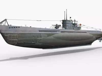 German U-BOAT Type VII 3D model
