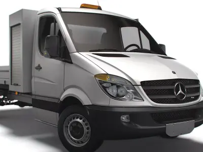 Mercedes Benz Sprinter Single Cab Tipper Toolpod 2008 3D model