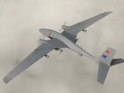 Bayraktar AKINCI System - Fully Rigged Low-poly 3D model