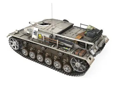 StuG III - Ausf D - StuG Abt 192 - Winter Camo 3D model