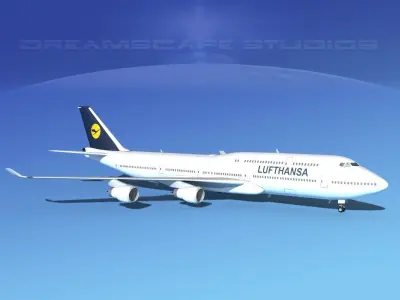 Boeing 747-8I Lufthansa 3D model
