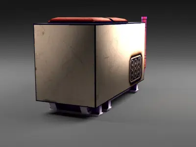 Cartoon Electricity generator Low-poly 3D model