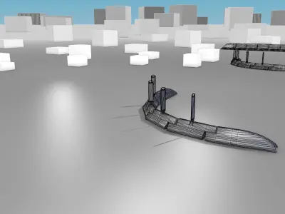 White and Red Road Traffic Barrier - Part 28 - Low-poly 3D model