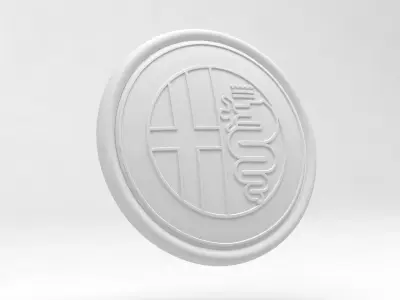Alfa Romeo Badge 1972-1982 Low-poly 3D model