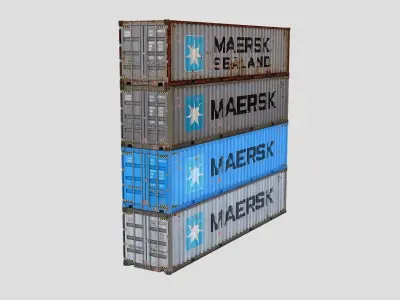 Cargo Shipping Container 3D model Low-poly 3D model