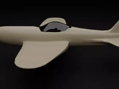 Low Poly 90s Plane Game Ready Flying Vehicle FBX OBJ Low-poly 3D model
