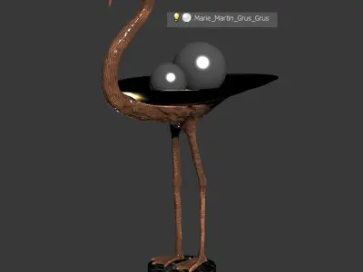 Bronze Bird - Grus-Grus Flamingo by Marie Martin 3D model