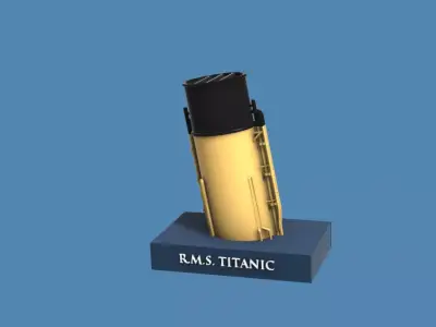 Iconic funnels RMS Titanic 3D print model