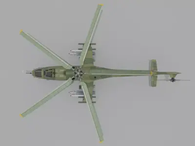Mil Mi-24V Hind Low-poly 3D model