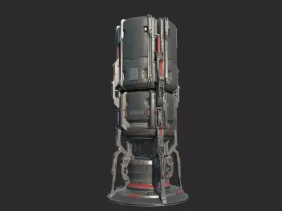 Future science fiction particle synthesizer 3D model