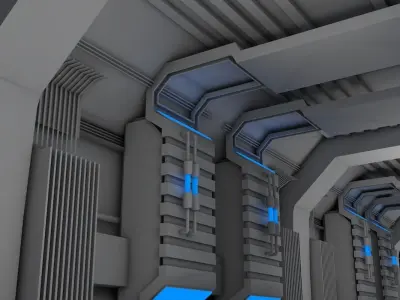 Sci Fi Corridor 3D model 170