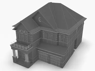 Cottage House 04  Low-poly 3D model