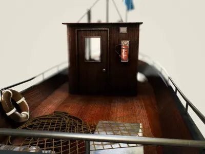 Norwegian fishing boat Low-poly 3D model