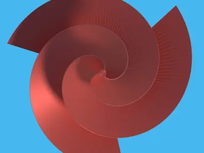 Spiral Fibonacci element 1 Low-poly 3D model