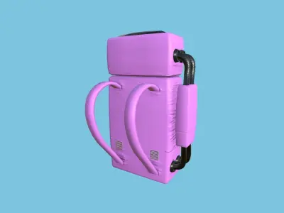 Astronaut Backpack 08 - Pink Female - Character Design Fashion Low-poly 3D model
