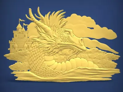 Carved panel painting STL 3D print model