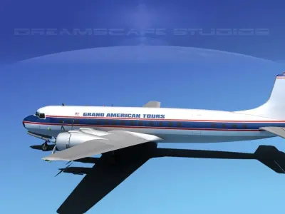 Douglas DC-7C Grand American Tours 3D model