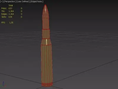 65x58mm Vergueiro Ammo Low-poly 3D model