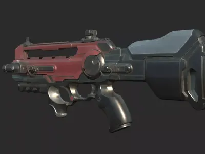 Future sci-fi weapon rechargeable submachine gun 3D model