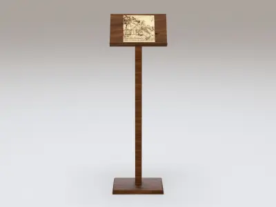 Antique wooden lectern 2 Low-poly 3D model