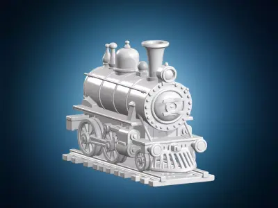 Steam Locomotive 3D Print Model 3D print model purchase
